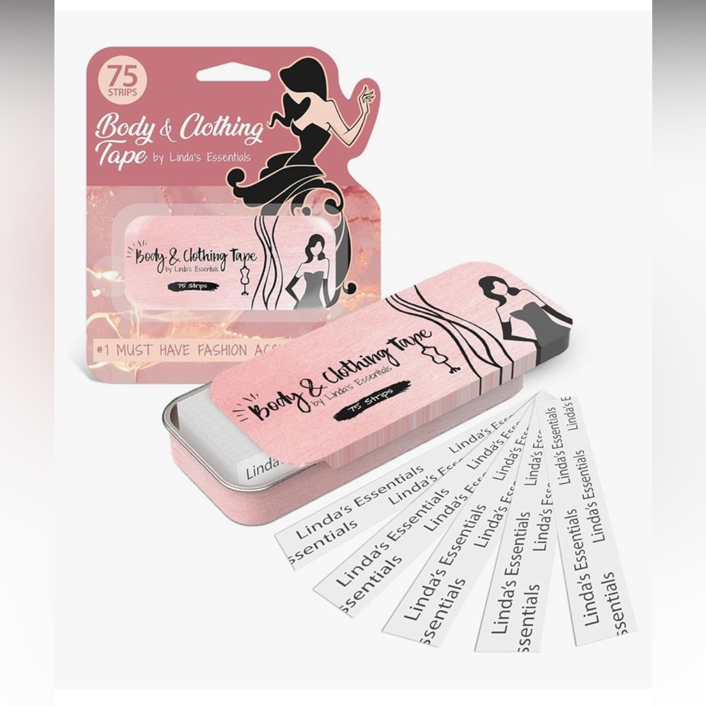 LINDA’S ESSENTIALS Double Sided Tape for Clothes, Body and Fashion Tape 75 Pack